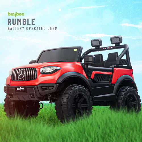 Red Benz Rumble Jeep - 12V Electric Ride-On Car for Kids