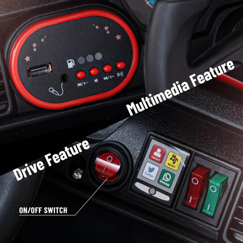 Red Benz Rumble Jeep - 12V Electric Ride-On Car for Kids