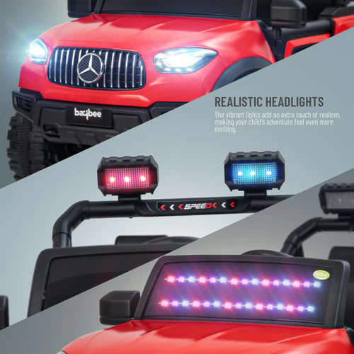 Red Benz Rumble Jeep - 12V Electric Ride-On Car for Kids