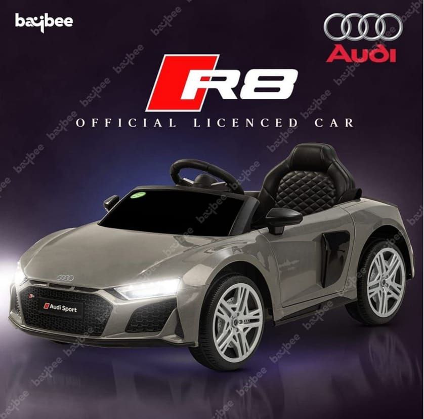 BAYBEE Baybee Official Licensed Audi R8 Battery Operated Car for Kids, Ride on Kids Car with LED Light & Music (Grey)